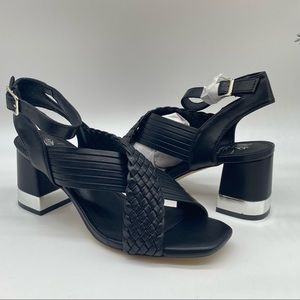 7.5 G.C. Shoes women’s black faux leather Lior Braided sandals size 7.5
